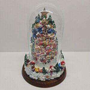 Franklin Mint Here Comes Santa Claws Bill Bell Cat Musical Christmas Tree EUC